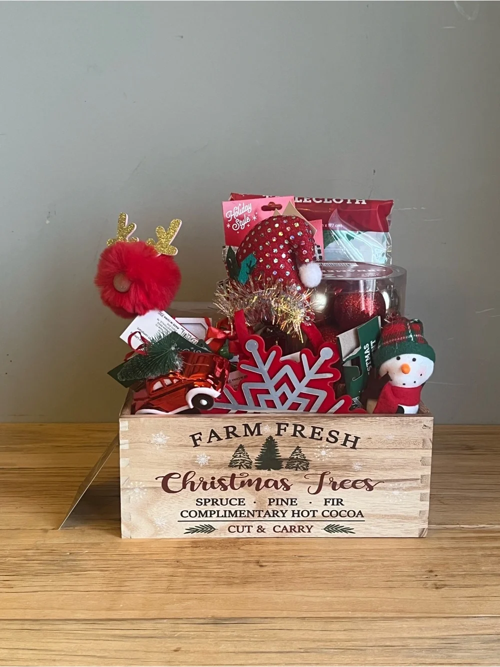 Holiday Ornament Gift Crate-Minimum of 15 ornaments plus extras  in this crate